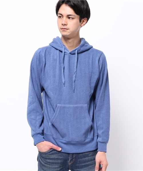 SEVENDAYS=SUNDAY（セブンデイズサンデイ）の「ヘリンボーン裏毛　長袖プルパーカー（Tシャツ/カットソー・メンズ・グレー/ブルー/ベージュ・SMALL/LARGE/MEDIUM）」の3枚目の写真