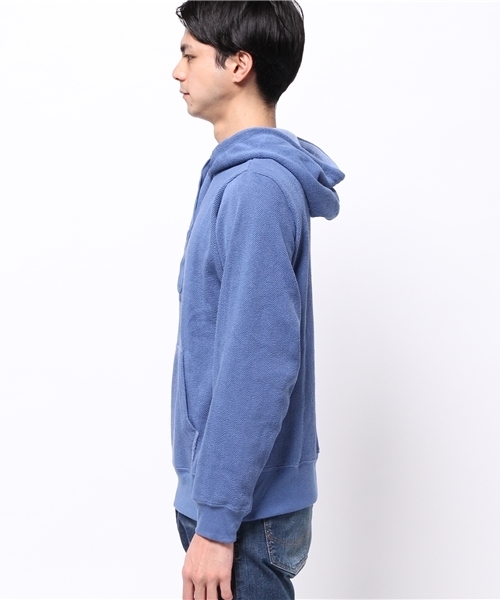 SEVENDAYS=SUNDAY（セブンデイズサンデイ）の「ヘリンボーン裏毛　長袖プルパーカー（Tシャツ/カットソー・メンズ・グレー/ブルー/ベージュ・SMALL/LARGE/MEDIUM）」の4枚目の写真