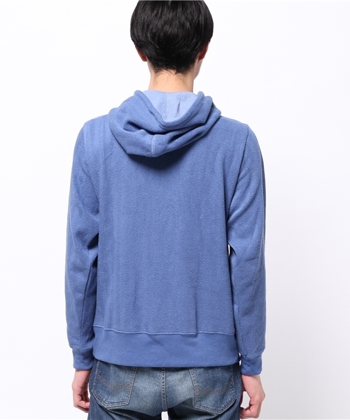 SEVENDAYS=SUNDAY（セブンデイズサンデイ）の「ヘリンボーン裏毛　長袖プルパーカー（Tシャツ/カットソー・メンズ・グレー/ブルー/ベージュ・SMALL/LARGE/MEDIUM）」の5枚目の写真