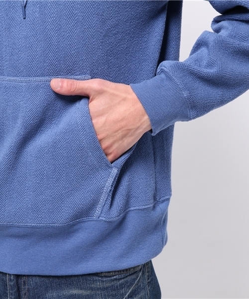 SEVENDAYS=SUNDAY（セブンデイズサンデイ）の「ヘリンボーン裏毛　長袖プルパーカー（Tシャツ/カットソー・メンズ・グレー/ブルー/ベージュ・SMALL/LARGE/MEDIUM）」の8枚目の写真