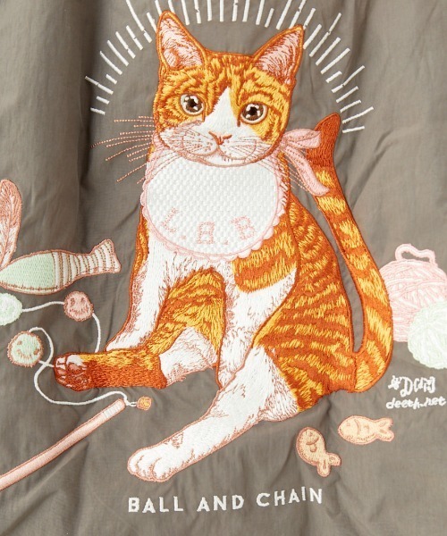 Ball&Chain（ボールアンドチェーン）の「[BALL&CHAIN/ボールアンドチェーン] D. BABY CAT 刺繍デザインナイロントートバッグ（トートバッグ・レディース・グレー/ベージュ・M）」の16枚目の写真