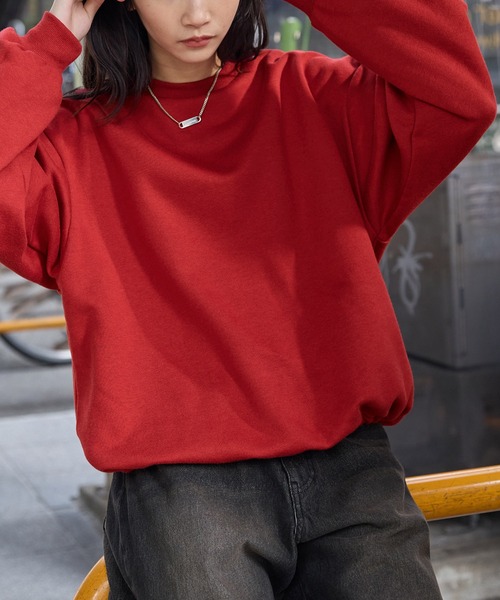 「AVIE」 スウェットカットソー 38 レッド レディース AVIE 「AVIE」 スウェットカットソー 38 レッド レディース