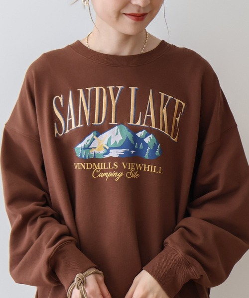 AMERICAN HOLIC(アメリカンホリック)の「刺繍裏毛プルオーバー(スウェット・レディース・オフホワイト/杢グレー/ブラウン・FREE)」の9枚目の写真