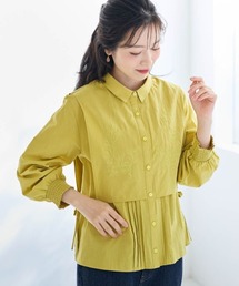 定価3.5万 Plantation ブラリーフラワーブラウス イエロー 定価3.5万 Plantation ブラリーフラワーブラウス イエロー