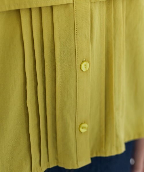 SMILE LAND(スマイルランド)の「<大きいサイズ>綿100%フェイクレイヤード刺しゅうブラウス【Otona Purete】(シャツ/ブラウス・レディース・ブラック/イエロー系・L/LL/4L/3L/5L)」の10枚目の写真