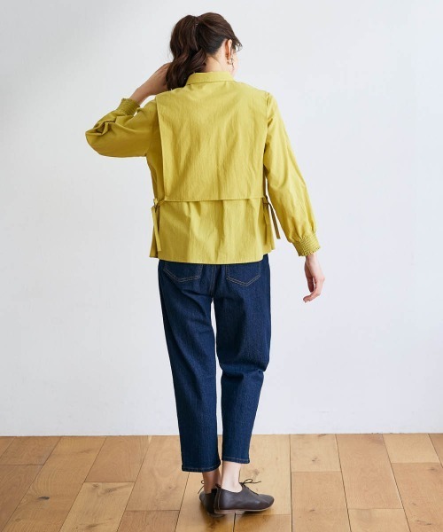 SMILE LAND(スマイルランド)の「<大きいサイズ>綿100%フェイクレイヤード刺しゅうブラウス【Otona Purete】(シャツ/ブラウス・レディース・ブラック/イエロー系・L/LL/4L/3L/5L)」の17枚目の写真