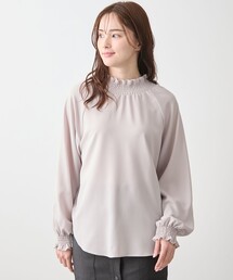 前後2WAY衿シャーリングブラウス