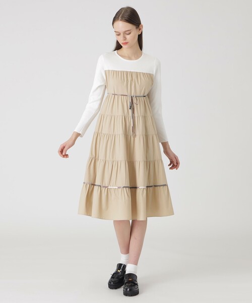 美品 ブルーレーベルクレストブリッジ シャツワンピース ベージュ 中古・古着通販】BLUE LABEL CRESTBRIDGE (ブルーレーベルクレスト