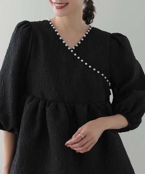 MERAKI（メラキ）の「シアージャガードパールブラウス（シャツ/ブラウス・レディース・ホワイト/ブルー/ピンク/ブラック・FREE）」の19枚目の写真