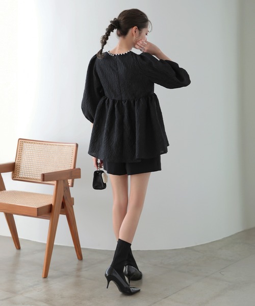 MERAKI（メラキ）の「シアージャガードパールブラウス（シャツ/ブラウス・レディース・ホワイト/ブルー/ピンク/ブラック・FREE）」の22枚目の写真