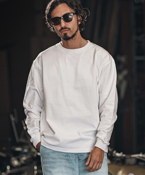 wjk reluxe（ダブルジェーケーリラックス）の「mlt5078-heavy weight long sleeve cut sew ロンT（Tシャツ/カットソー・メンズ・ホワイト/ブラック/ブルー系その他・L/XL/M）」の2枚目の写真