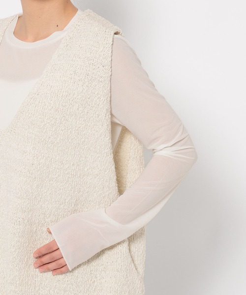 LOWRYS FARM(ローリーズファーム)の「ラメスラブオーバーベスト 321159(ニット/セーター・レディース・グレー/チャコールグレー/アイボリー・FREE)」の19枚目の写真