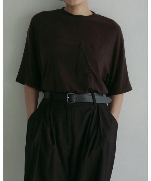 anuke（アンヌーク）の「Pocket Over T-shirts（Tシャツ/カットソー・レディース・ブラウン/ホワイト/ネイビー/グレー・FREE）」の16枚目の写真
