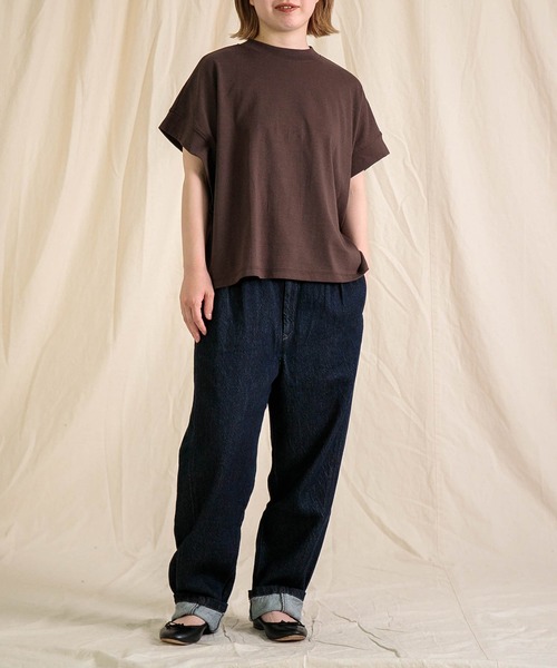 Brocante（ブロカント）の「[Brocante / ブロカント] ヴィンテージ天竺 マンシュロンTシャツ（Tシャツ/カットソー・レディース・ブラウン/ホワイト/ブラック/ライトグレー/ライトイエロー・2）」の16枚目の写真