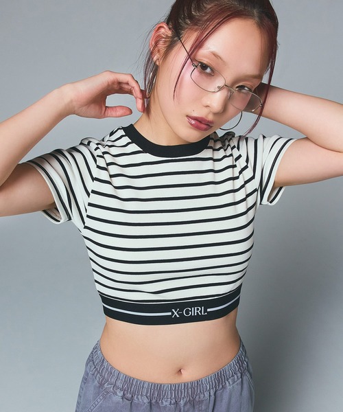Tシャツ・カットソー haag 25ss a girls crop t-sh Amazon.com: T-Shirt for Women Strawberry & Letter Graphic