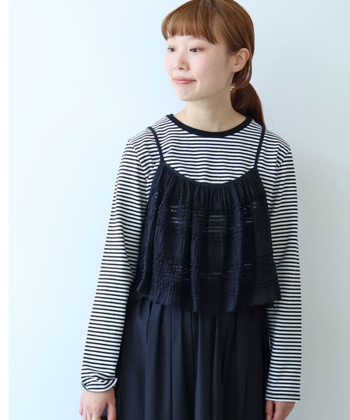 bulle de savon（ビュルデサボン）の「tiered lace ビスチェ（ベスト・レディース・ブラック/ホワイト・FREE）」の2枚目の写真