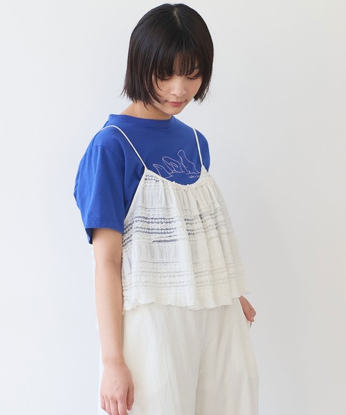 bulle de savon（ビュルデサボン）の「tiered lace ビスチェ（ベスト・レディース・ブラック/ホワイト・FREE）」の4枚目の写真