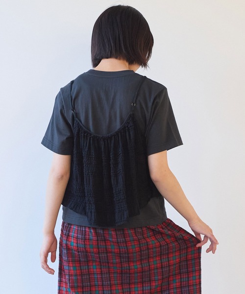 bulle de savon（ビュルデサボン）の「tiered lace ビスチェ（ベスト・レディース・ブラック/ホワイト・FREE）」の15枚目の写真