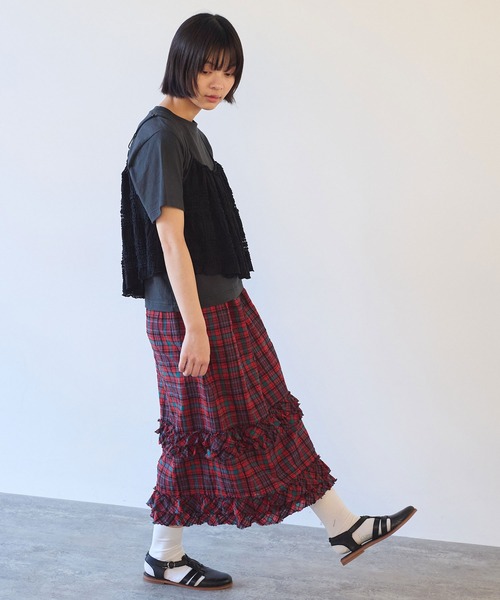 bulle de savon（ビュルデサボン）の「tiered lace ビスチェ（ベスト・レディース・ブラック/ホワイト・FREE）」の21枚目の写真