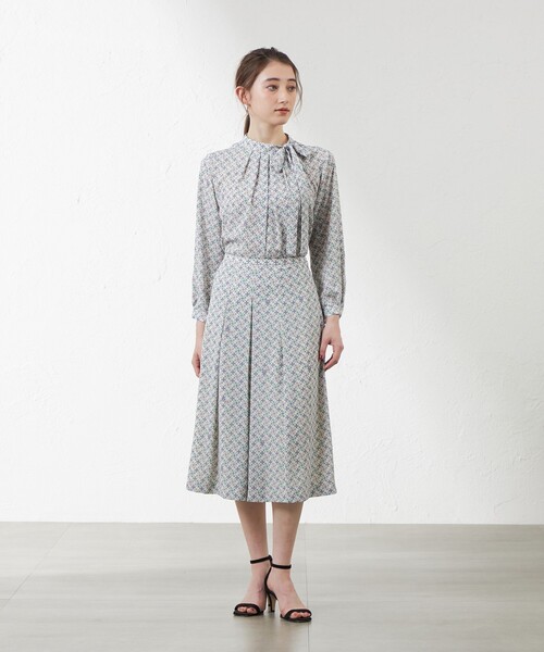 ブラウス シャツ 「Anniversary　Piece」「LIBERTY」Ribbon Medallion エアリージョーゼットブラウス レディース セール】【Anniversary Piece】【LIBERTY】Ribbon Medallion