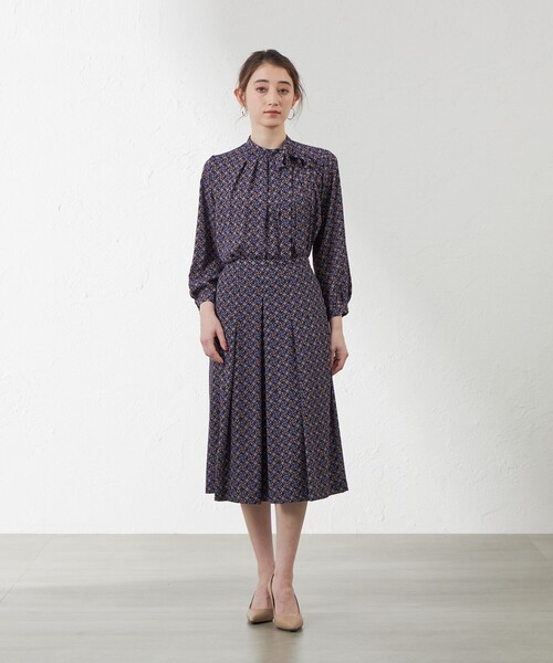 ブラウス シャツ 「Anniversary　Piece」「LIBERTY」Ribbon Medallion エアリージョーゼットブラウス レディース セール】【Anniversary Piece】【LIBERTY】Ribbon Medallion