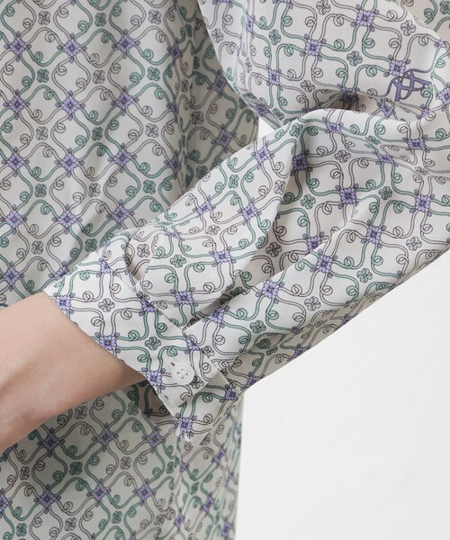 ブラウス シャツ 「Anniversary　Piece」「LIBERTY」Ribbon Medallion エアリージョーゼットブラウス レディース セール】【Anniversary Piece】【LIBERTY】Ribbon Medallion