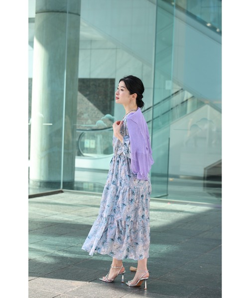 cawaii（カワイイ）の「春の日差しを浴びるブルーミングティアードワンピース（ワンピース・レディース・ブルー・M～Ｌ/LL～3L）」の6枚目の写真
