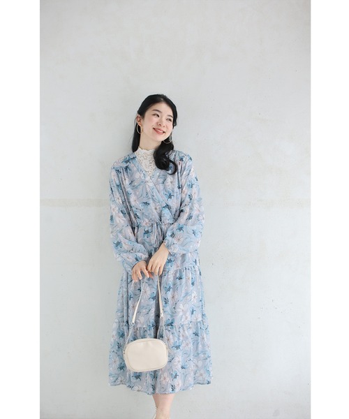 cawaii（カワイイ）の「春の日差しを浴びるブルーミングティアードワンピース（ワンピース・レディース・ブルー・M～Ｌ/LL～3L）」の8枚目の写真