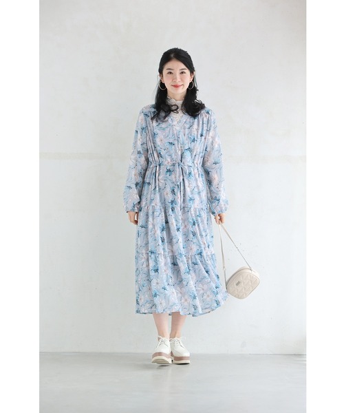 cawaii（カワイイ）の「春の日差しを浴びるブルーミングティアードワンピース（ワンピース・レディース・ブルー・M～Ｌ/LL～3L）」の16枚目の写真
