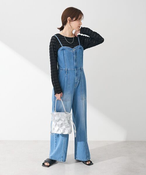 Sugar spoon(シュガースプーン)の「・SUGAR SPOON デニムオールインワン(サロペット/オーバーオール・レディース・インディゴブルー/ブラック・FREE)」の1枚目の写真