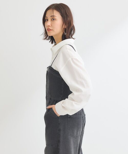 Sugar spoon(シュガースプーン)の「・SUGAR SPOON デニムオールインワン(サロペット/オーバーオール・レディース・インディゴブルー/ブラック・FREE)」の8枚目の写真