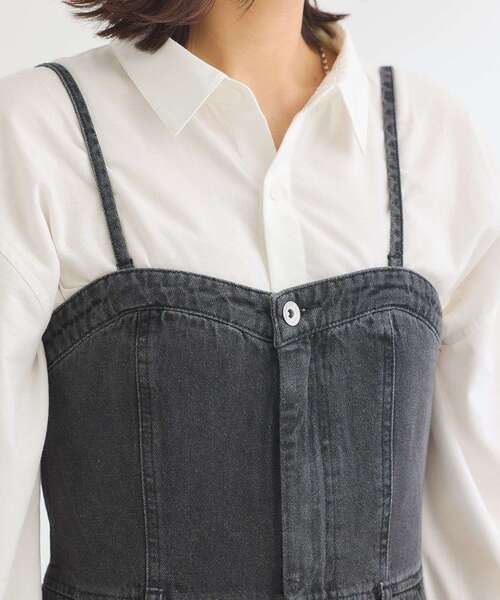 Sugar spoon(シュガースプーン)の「・SUGAR SPOON デニムオールインワン(サロペット/オーバーオール・レディース・インディゴブルー/ブラック・FREE)」の10枚目の写真