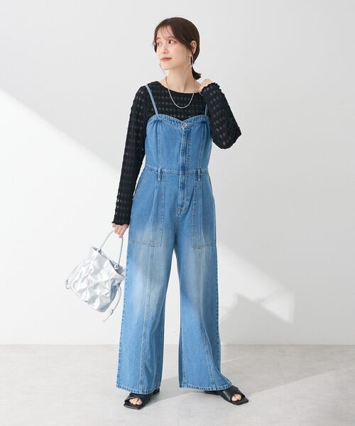 Sugar spoon(シュガースプーン)の「・SUGAR SPOON デニムオールインワン(サロペット/オーバーオール・レディース・インディゴブルー/ブラック・FREE)」の14枚目の写真