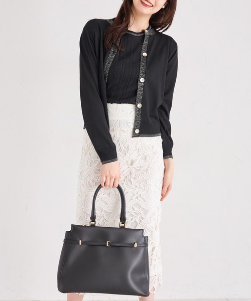 tocco closet（トッコ　クローゼット）の「ベルト付きフェイクレザーバッグ（ハンドバッグ・レディース・アイボリー/ブラック・FREE）」の7枚目の写真