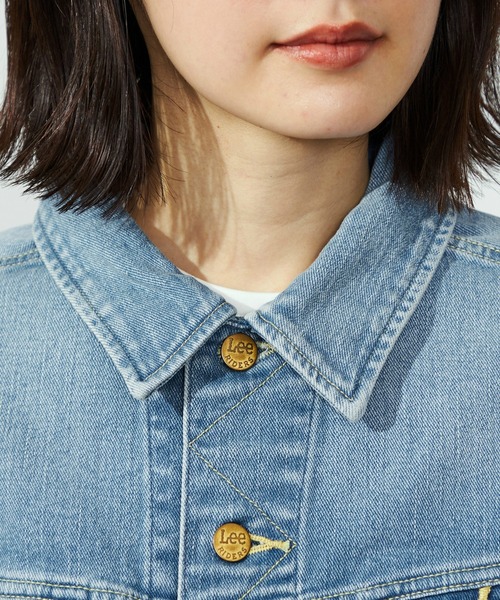 Lee（リー）の「Lee/リー【豊富なサイズ展開】Lee BABE ストレッチデニムジャケット XS-4L/ジージャン/低身長から高身長まで/デニムジャケット/ヴィンテージデニムジャケット/ショート丈デニムジャケット（デニムジャケット・レディース・ブラック系その他/ライトインディゴブルー・XX-LARGE/X-LARGE/LARGE/MEDIUM/SMALL/X-SMALL/XXX-LARGE）」の10枚目の写真