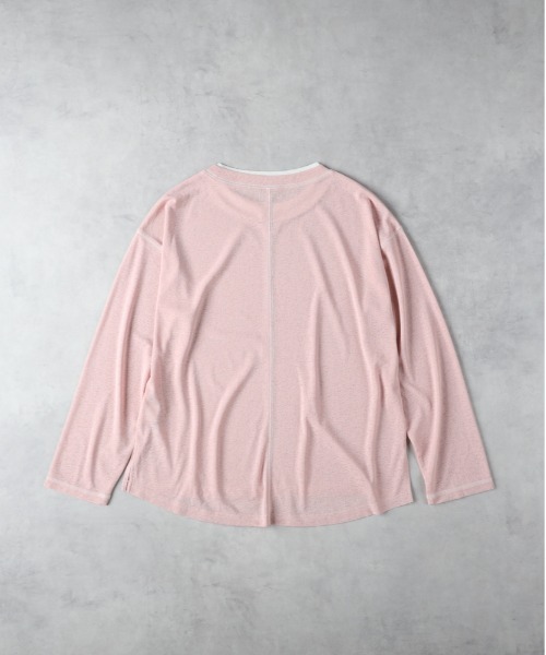 HONEYSUCKLE ROSE(ハニーサックルローズ)の「HONEYSUCKLE ROSE(ハニーサックルローズ)【レディース】シアースラブ長袖Tシャツ(Tシャツ/カットソー・レディース・ピンク/オフホワイト/ブラック・L/M)」の4枚目の写真