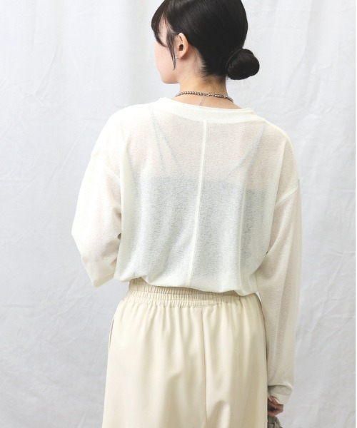 HONEYSUCKLE ROSE(ハニーサックルローズ)の「HONEYSUCKLE ROSE(ハニーサックルローズ)【レディース】シアースラブ長袖Tシャツ(Tシャツ/カットソー・レディース・ピンク/オフホワイト/ブラック・L/M)」の11枚目の写真