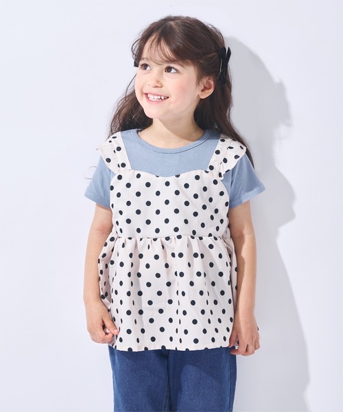 ever closet（エバークローゼット）の「ドッキングTシャツ（Tシャツ/カットソー・キッズ・アイボリー/ブルー系その他2/ホワイト系その他2/ホワイト系その他/ピンク/ブルー系その他/ミント・90cm/100cm/110cm/120cm/130cm/140cm）」の5枚目の写真