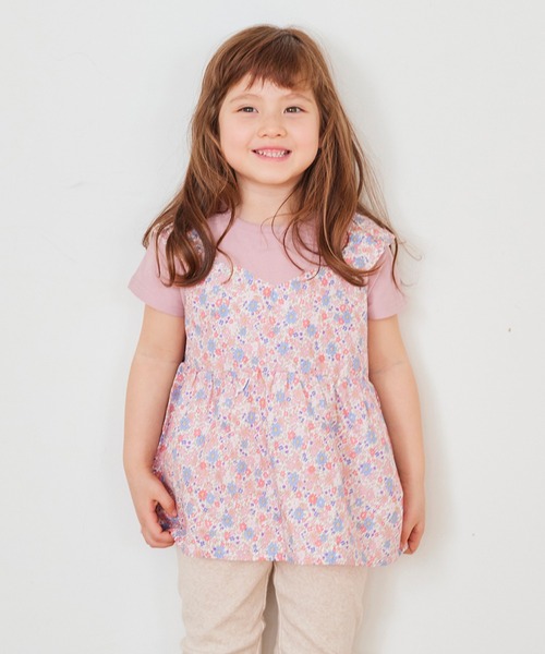 ever closet（エバークローゼット）の「ドッキングTシャツ（Tシャツ/カットソー・キッズ・アイボリー/ブルー系その他2/ホワイト系その他2/ホワイト系その他/ピンク/ブルー系その他/ミント・90cm/100cm/110cm/120cm/130cm/140cm）」の15枚目の写真