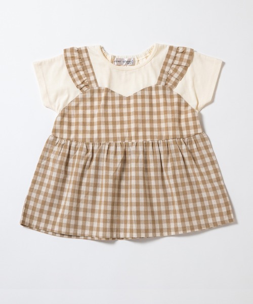 ever closet（エバークローゼット）の「ドッキングTシャツ（Tシャツ/カットソー・キッズ・アイボリー/ブルー系その他2/ホワイト系その他2/ホワイト系その他/ピンク/ブルー系その他/ミント・90cm/100cm/110cm/120cm/130cm/140cm）」の16枚目の写真