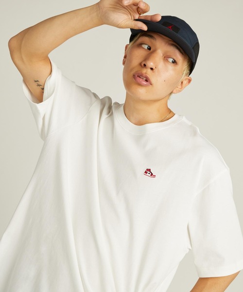 d*3様 [良デザイン] 90sNIKE jordanパッチロゴナイロンジャケッ 90s NIKE Logo Nylon Jacket 黒緑紫 L ナイキ ナイロン