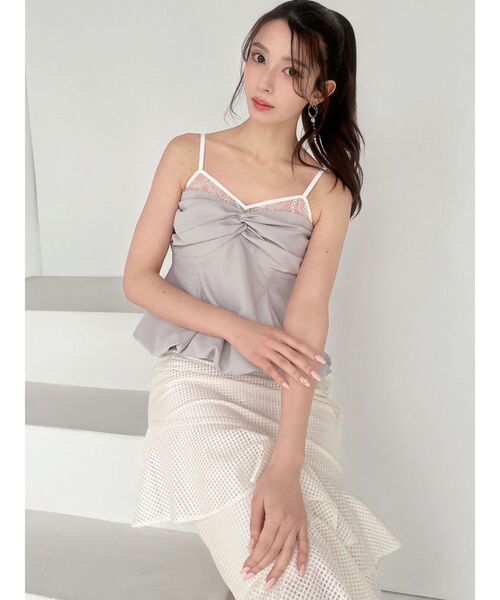 RESEXXY(リゼクシー)の「ヘムバルーンキャミトップス【セットアップ着用可能】(キャミソール・レディース・ブラック/イエロー/ライトグレー・FREE)」の5枚目の写真