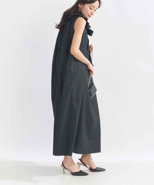 PICCIN PERLA(ピッチンペルラ)の「リボンタイフリルノースリーブワンピース(ワンピース・レディース・ブラック/オフホワイト・M)」の20枚目の写真
