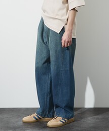 ABAHOUSE | 【ヴィンテージ加工】 LIGHT CURVED DENIM /ワイドデニム/ライトオンスデニム(デニムパンツ)
