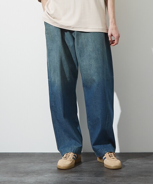 ABAHOUSE（アバハウス）の「【ヴィンテージ加工】 LIGHT CURVED DENIM /ワイドデニム/ライトオンスデニム（デニムパンツ・メンズ・インディゴブルー/ブルー/ブラック/ブルー系その他/ベージュ系その他・44/46/48）」の19枚目の写真