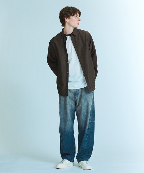 ABAHOUSE（アバハウス）の「【ヴィンテージ加工】 LIGHT CURVED DENIM /ワイドデニム/ライトオンスデニム（デニムパンツ・メンズ・インディゴブルー/ブルー/ブラック/ブルー系その他/ベージュ系その他・44/46/48）」の7枚目の写真