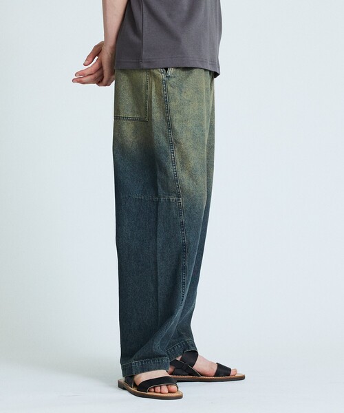 ABAHOUSE（アバハウス）の「【ヴィンテージ加工】 LIGHT CURVED DENIM /ワイドデニム/ライトオンスデニム（デニムパンツ・メンズ・インディゴブルー/ブルー/ブラック/ブルー系その他/ベージュ系その他・44/46/48）」の14枚目の写真
