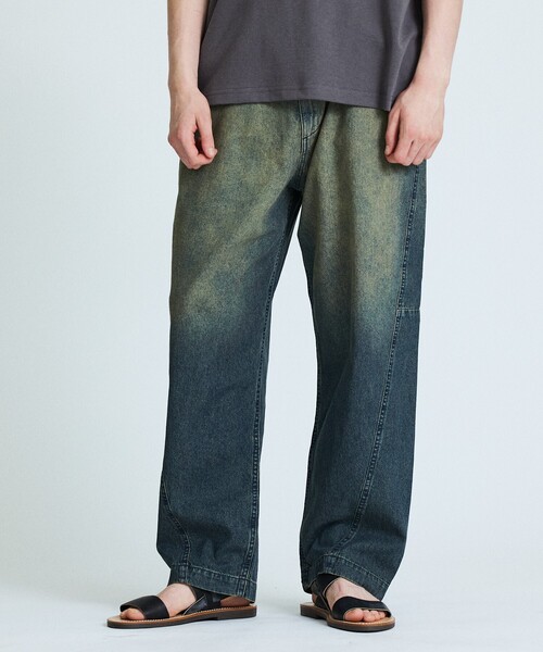 ABAHOUSE（アバハウス）の「【ヴィンテージ加工】 LIGHT CURVED DENIM /ワイドデニム/ライトオンスデニム（デニムパンツ・メンズ・インディゴブルー/ブルー/ブラック/ブルー系その他/ベージュ系その他・44/46/48）」の15枚目の写真