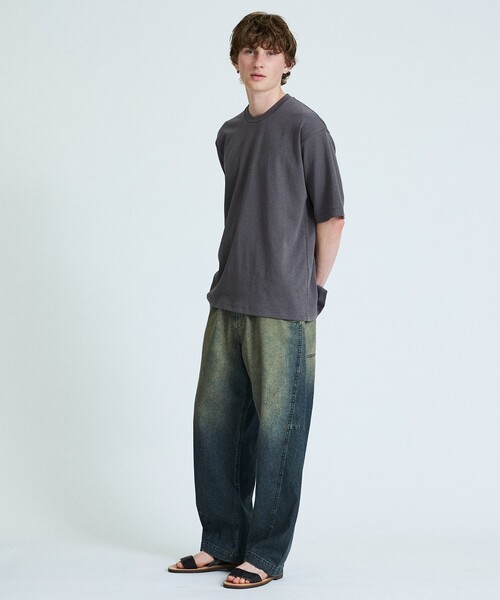 ABAHOUSE（アバハウス）の「【ヴィンテージ加工】 LIGHT CURVED DENIM /ワイドデニム/ライトオンスデニム（デニムパンツ・メンズ・インディゴブルー/ブルー/ブラック/ブルー系その他/ベージュ系その他・44/46/48）」の16枚目の写真