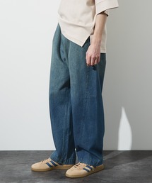 ABAHOUSE（アバハウス）の「【ヴィンテージ加工】 LIGHT CURVED DENIM /ワイドデニム/ライトオンスデニム（デニムパンツ・メンズ）」